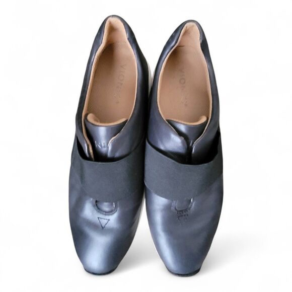 Vionic Codie Women's Leather Sneaker Slip On Black 8 Elastic Band Comfort Casual - Picture 2 of 9